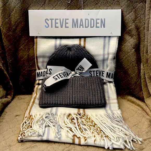 Steve Madden Accessories - Ivory Gray   Steve Madden   Scarf and Hat set NWT